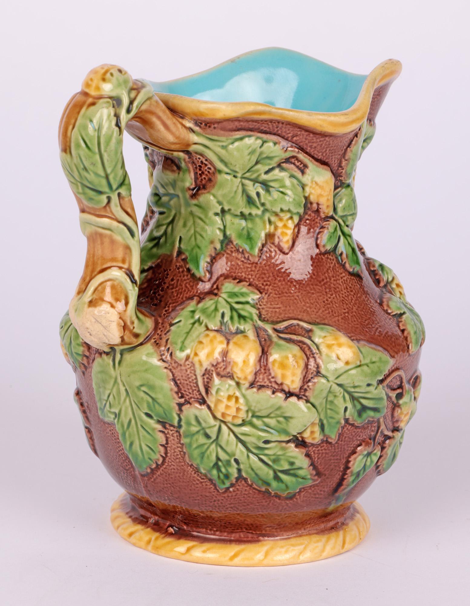 Minton Majolica Pottery Ale Jug Decorated with Hops 7