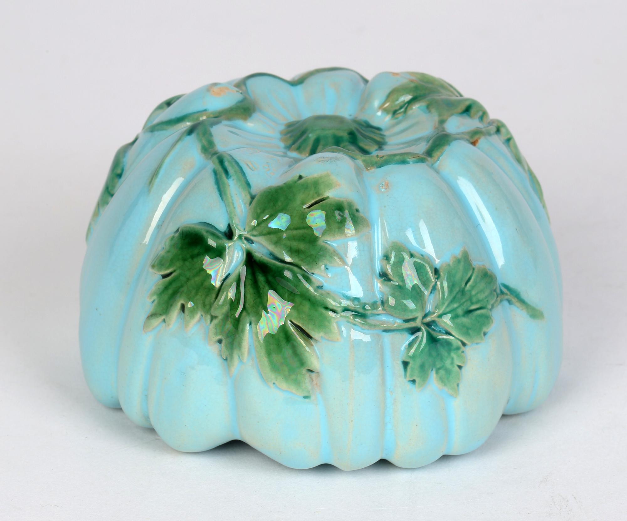Minton Majolica Pottery Gourd or Pumpkin Shaped Bowl Dated 1862 7