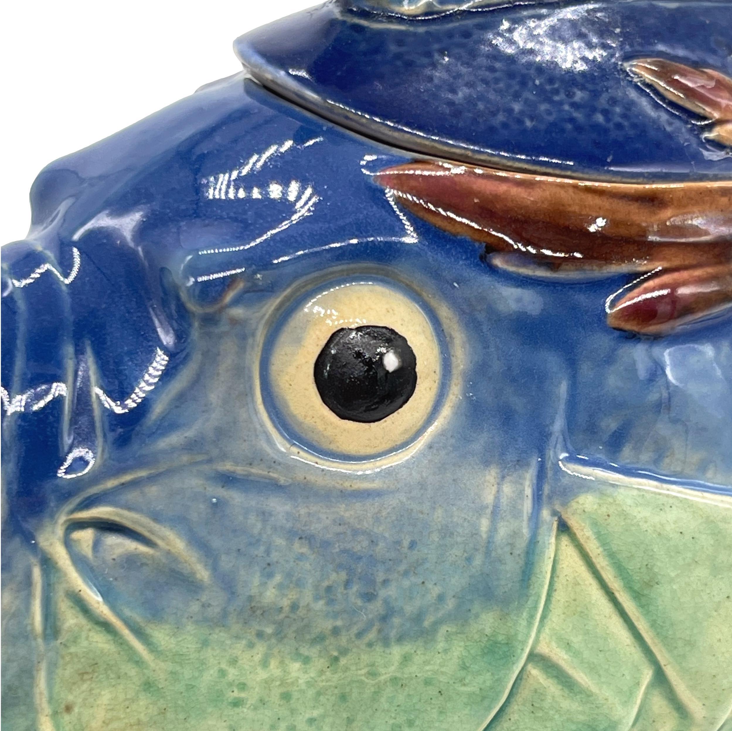 Minton Majolica Spiky Fish Teapot, English, Dated 1878 at 1stDibs