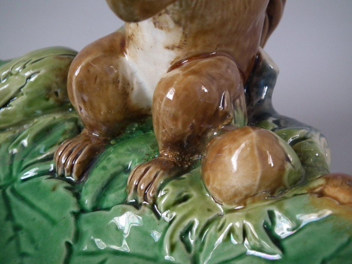 Minton Majolica Squirrel Nut Dish 1