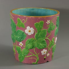 Minton Majolica Strawberry Planter in Pink