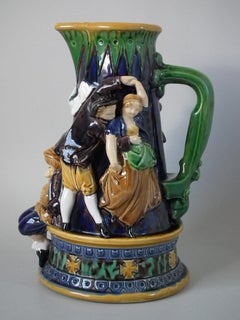 Minton Majolica Tavern Scene Jug or Pitcher