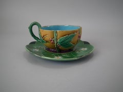 Minton Majolica Teacup and Saucer