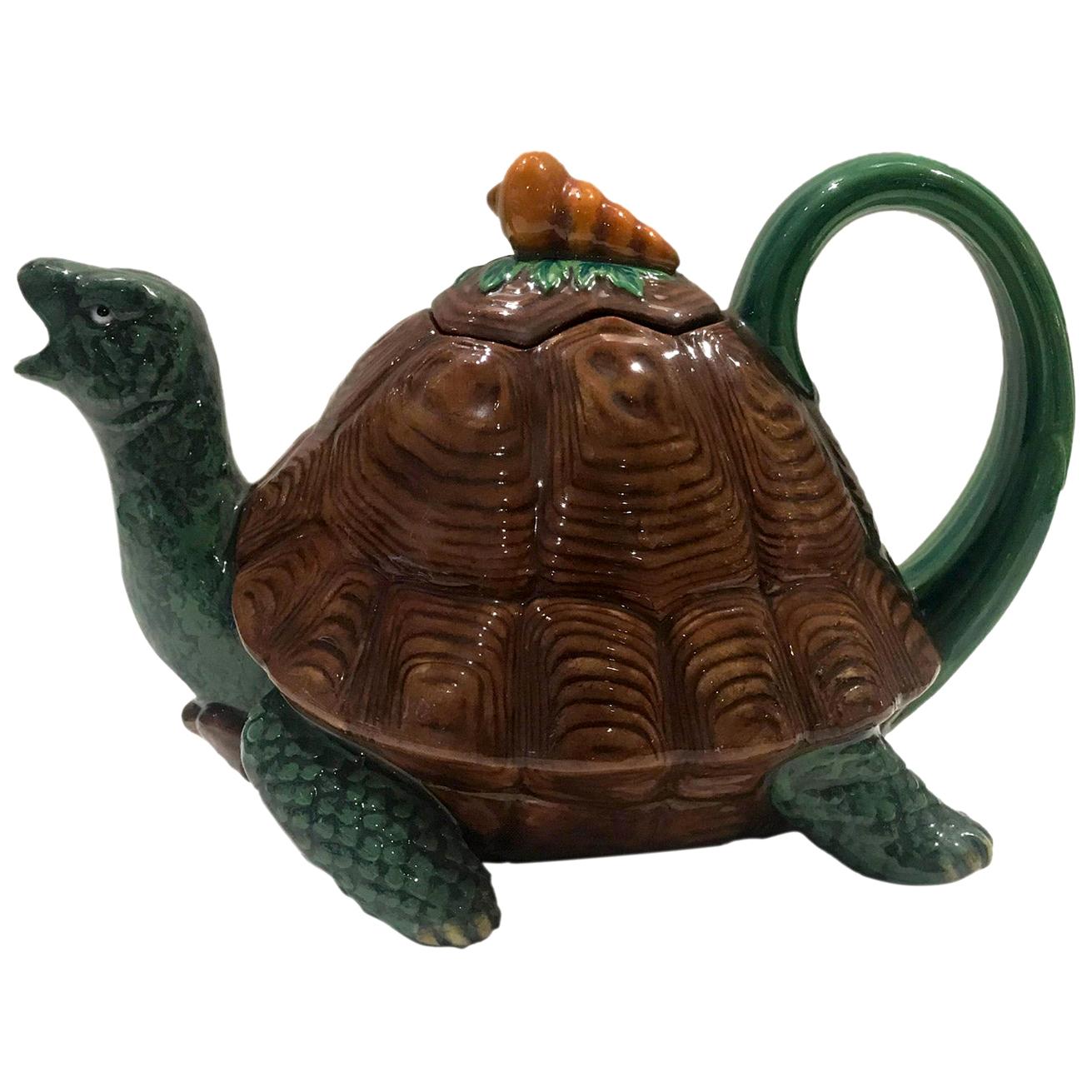 Minton Majolica Tortoise Teapot limited edition signed