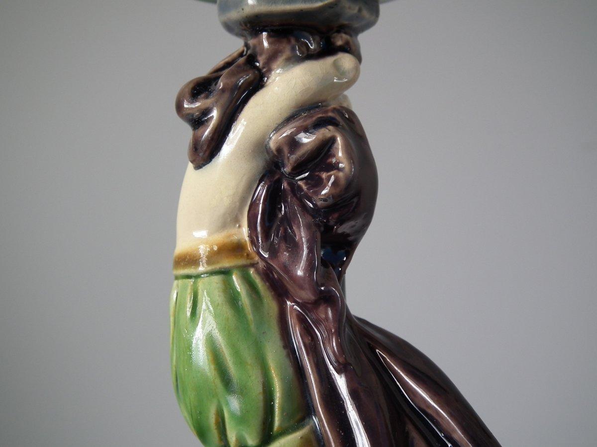 Minton Majolica Tudor Figure Candelabra For Sale 12