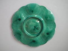 Minton Majolica Turquoise 6 Well Oyster Plate