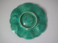 Minton Majolica Turquoise 6 Well Oyster Plate