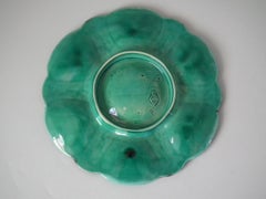 Minton Majolica Turquoise 6 Well Oyster Plate