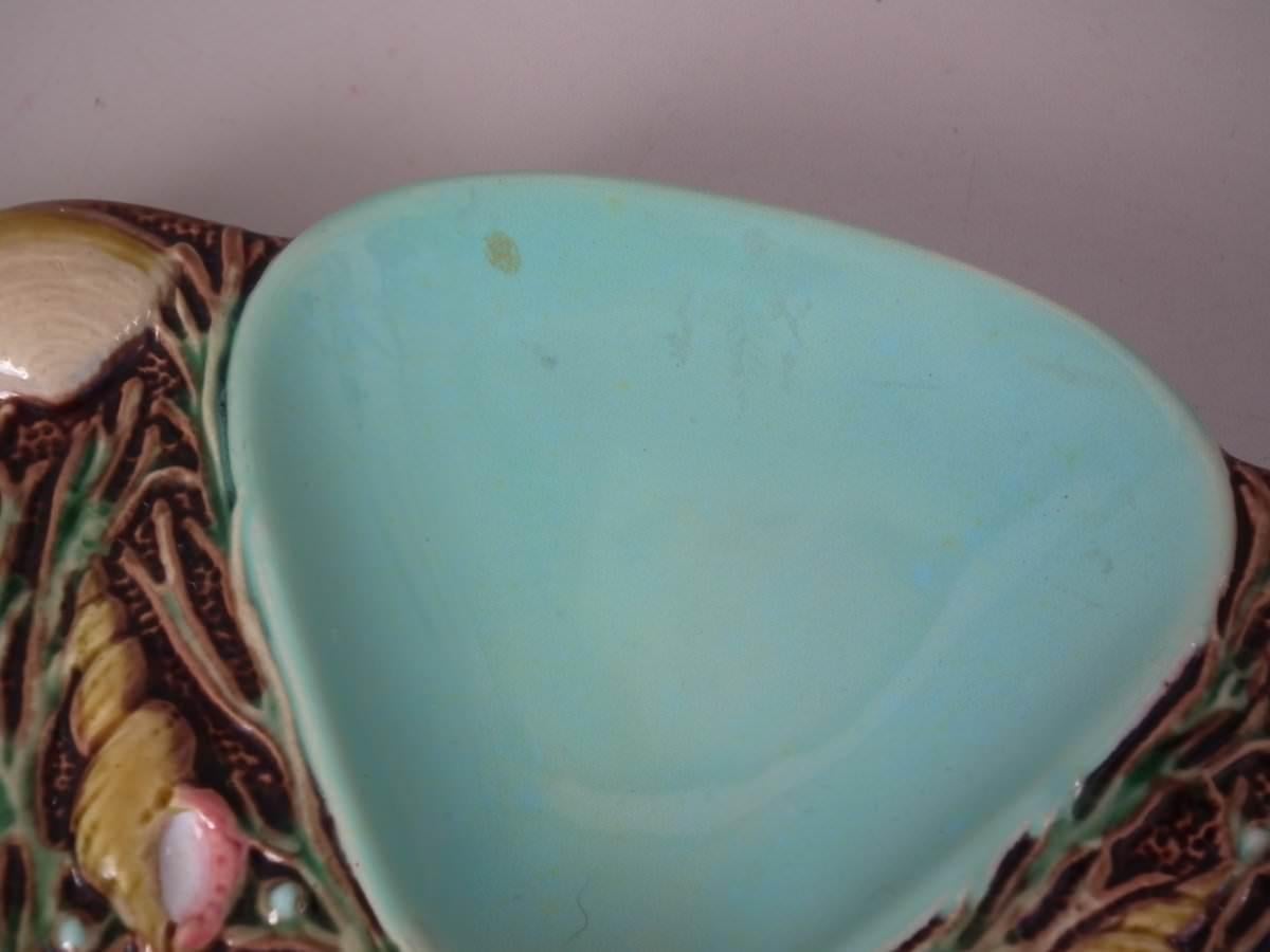 Minton Majolica Turquoise 6 Well Oyster Plate 1