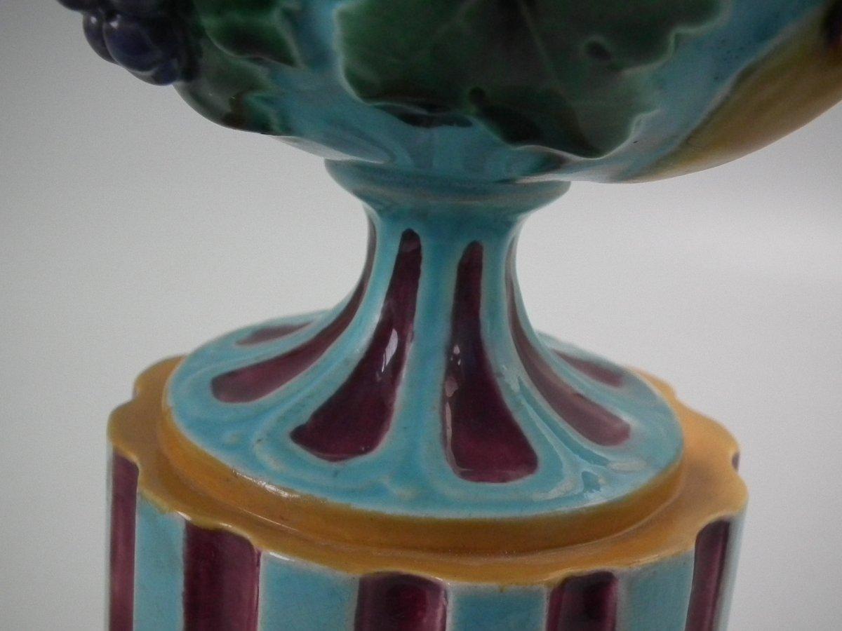 Minton Majolica Two Handled Vase on Pedestal For Sale 4