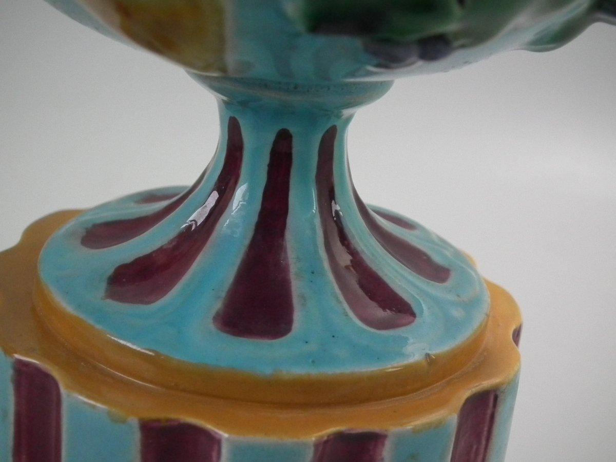 Minton Majolica Two Handled Vase on Pedestal For Sale 6