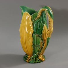 Minton Majolica Wheat And Leaves Jug Pitcher