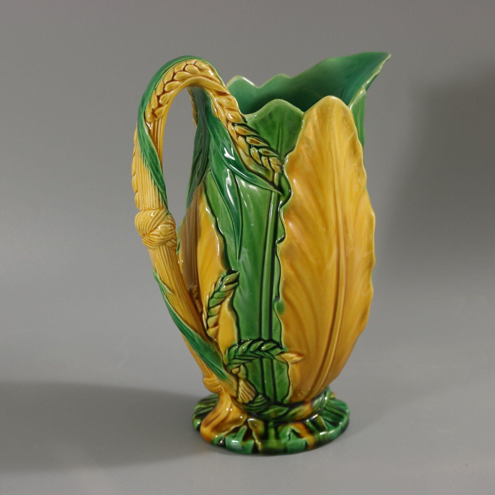 Mid-19th Century Minton Majolica Wheat And Leaves Jug Pitcher For Sale