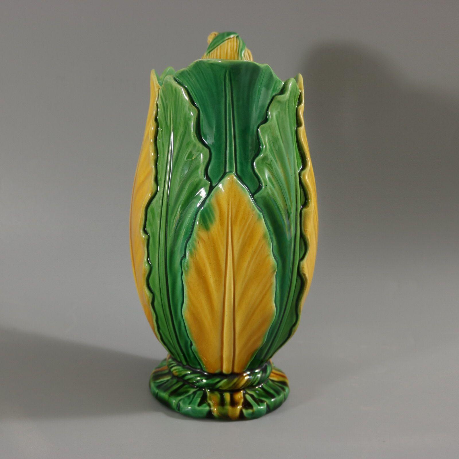 Minton Majolica Wheat And Leaves Jug Pitcher For Sale 3