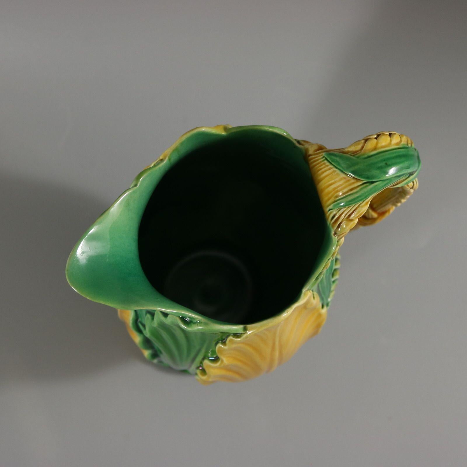 Minton Majolica Wheat And Leaves Jug Pitcher For Sale 5