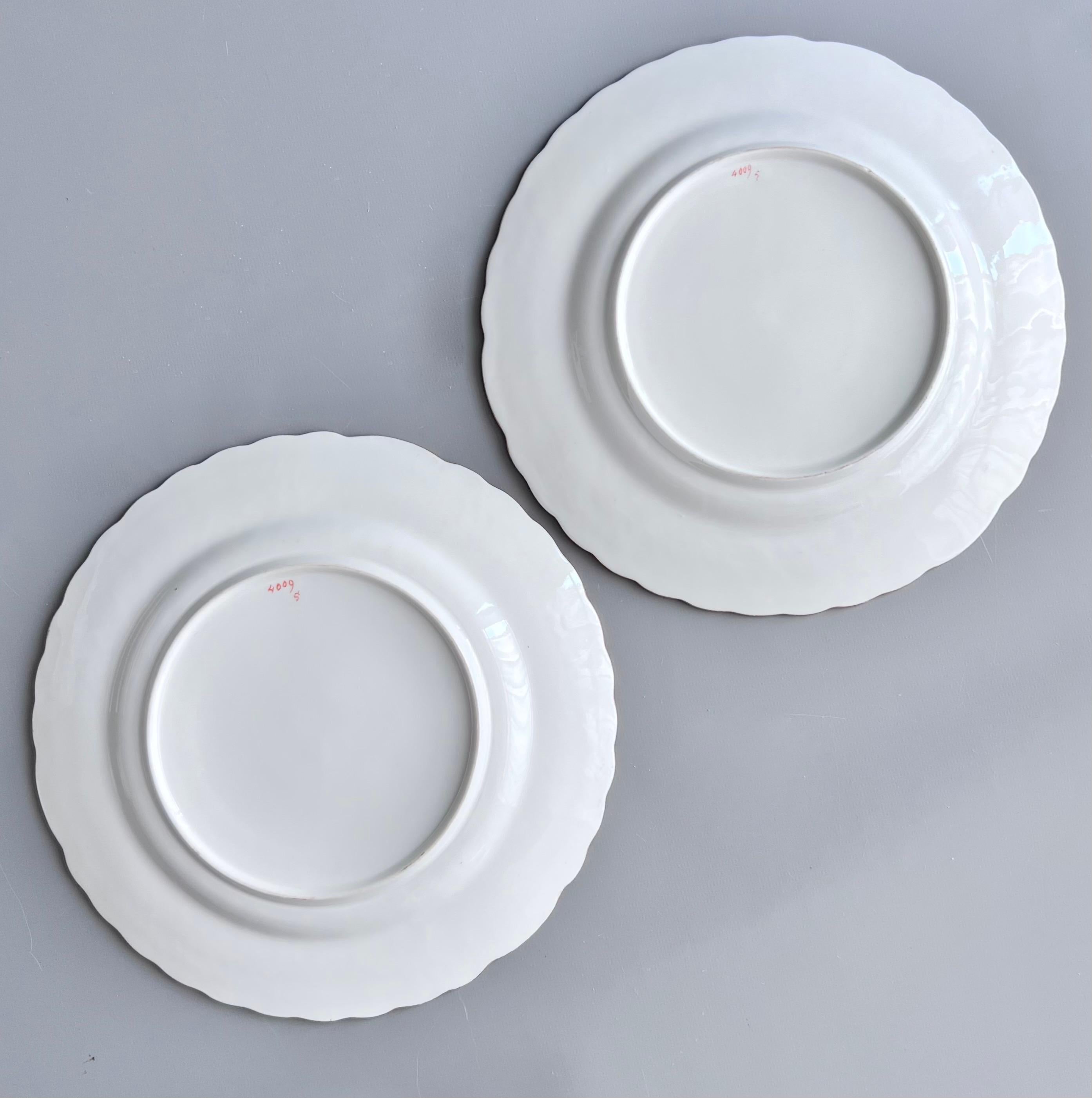 Pareja de platos Minton, Newcastle en relieve, Flores J. Bancroft, 1857 (2) en venta 7