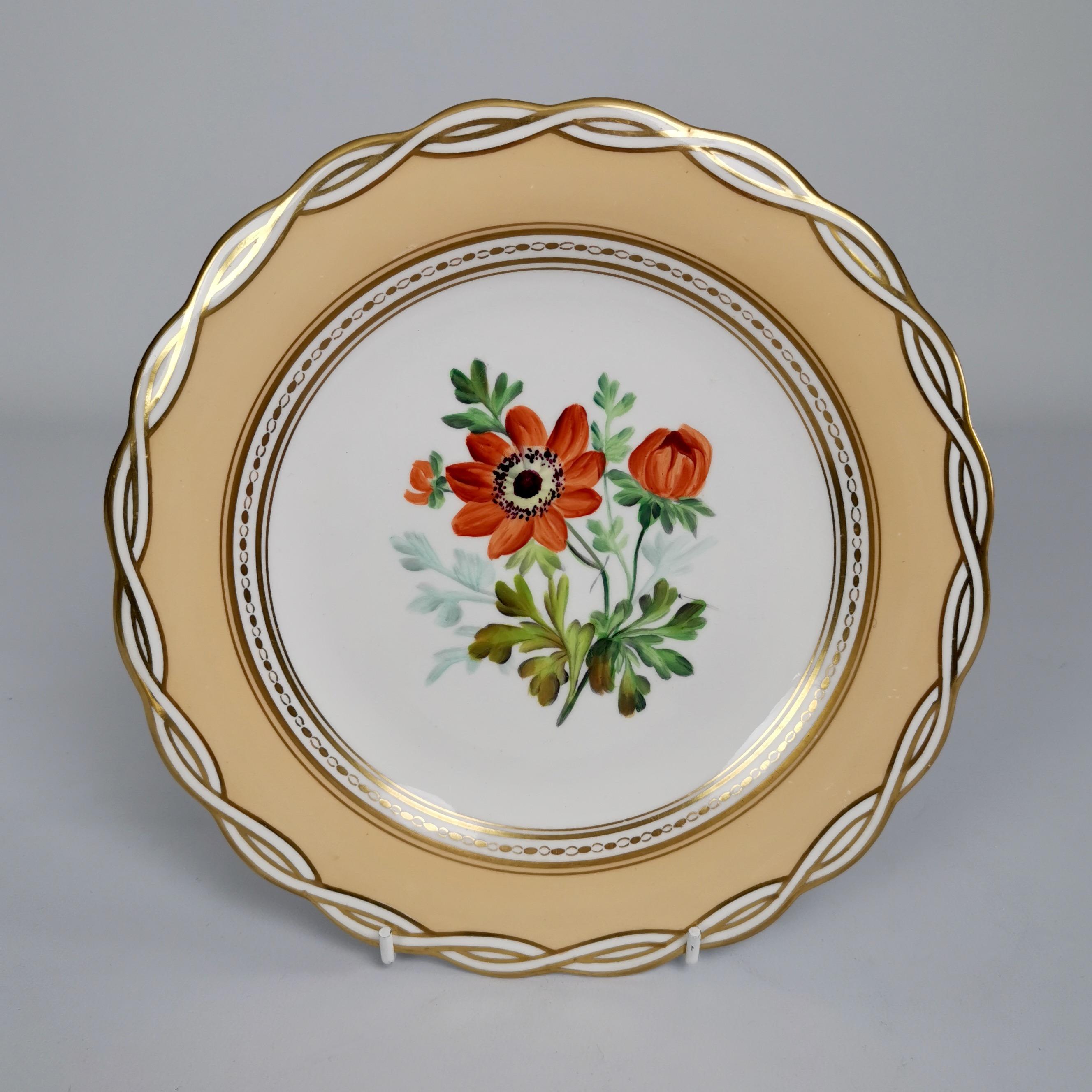 This is a beautiful pair of dessert plate made by Minton around the year 1850. The plates have the gracious 