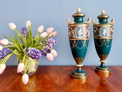Minton Pair of Porcelain Vases - Urns, Pâte-sur-Pâte by Harry Hollins, 1873-1891