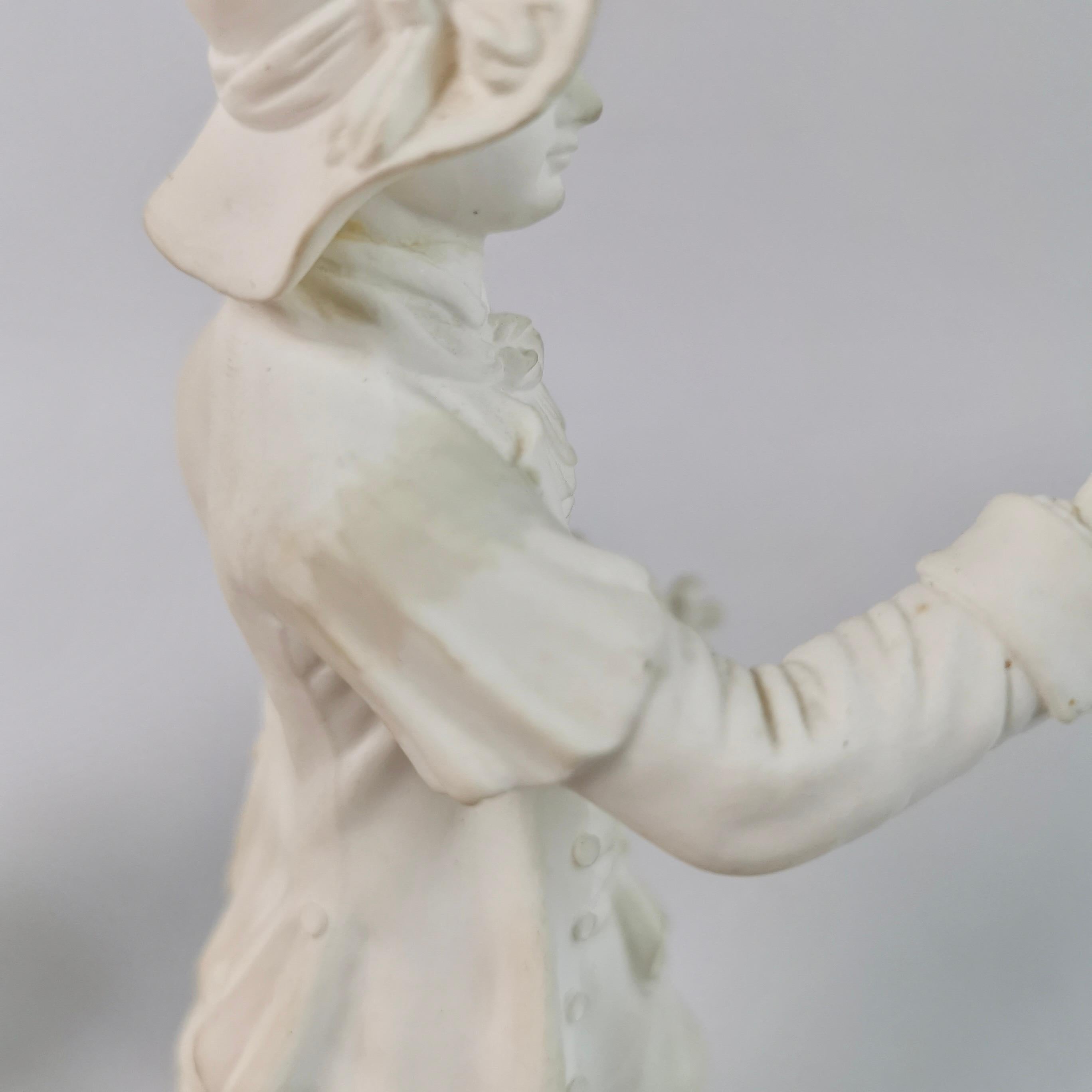 Minton, Paar weiße Biskuitfiguren einer Gärtnerin und einer Dame, um 1835 im Angebot 10