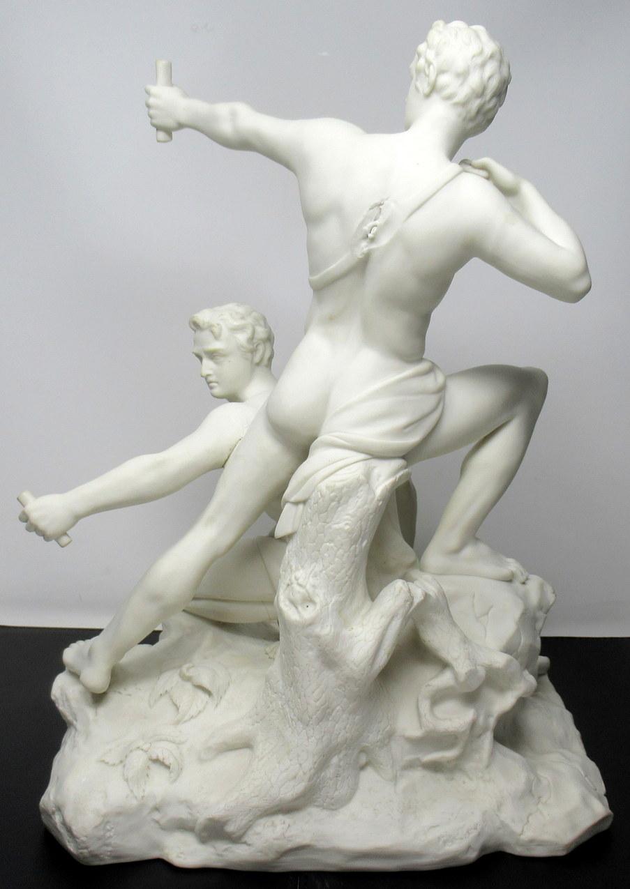 Minton Parian Nude Male Group After Albert Ernest Carrier Belleuse, 19th Century In Good Condition In Dublin, Ireland