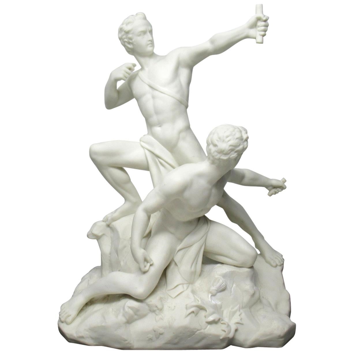 Minton Parian Nude Male Group After Albert Ernest Carrier Belleuse, 19th Century
