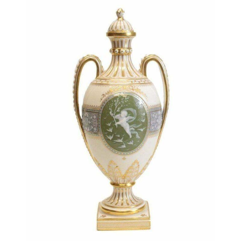Minton Pate-sur-pate Decorated Porcelain Lidded Urn by L Birks, Dated 1892 For Sale 2
