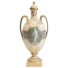 Minton Pate-Sur-Pate Decorated Porcelain Lidded Urn by L Birks, Dated 1892