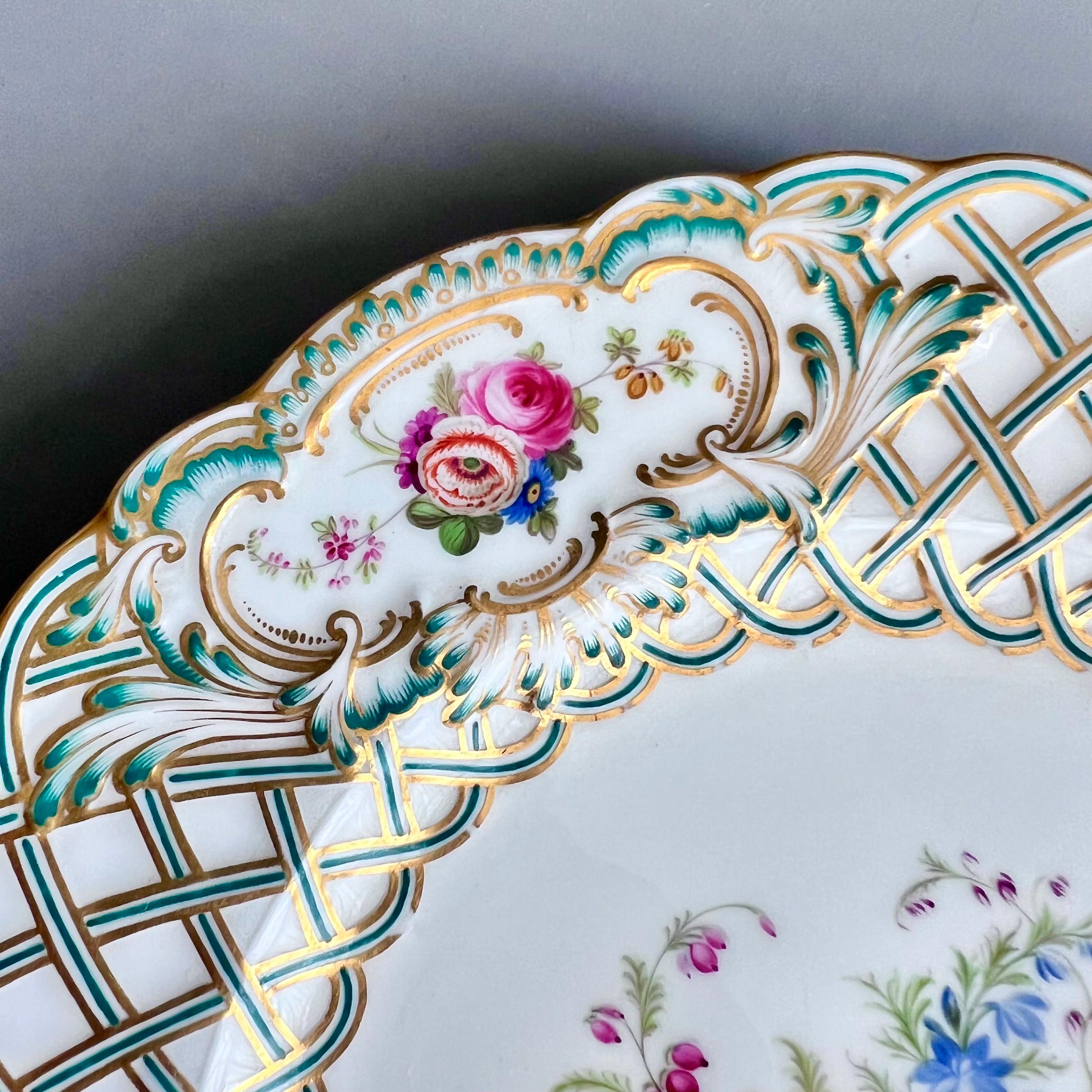 Minton-Teller, Newcastle-prägung, Blumen J. Bancroft, 1857 (4) im Angebot 2