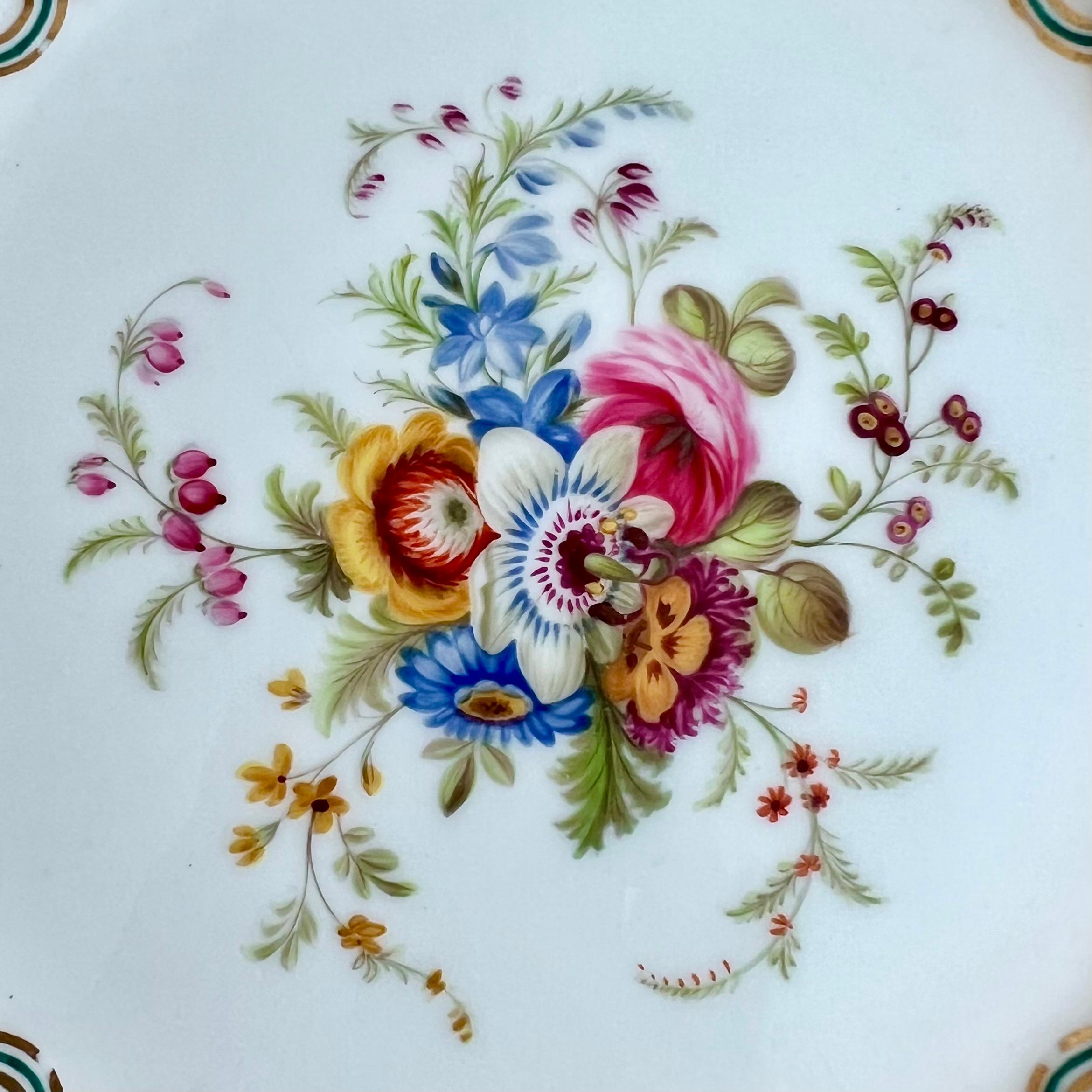 Minton-Teller, Newcastle-prägung, Blumen J. Bancroft, 1857 (4) (Viktorianisch) im Angebot