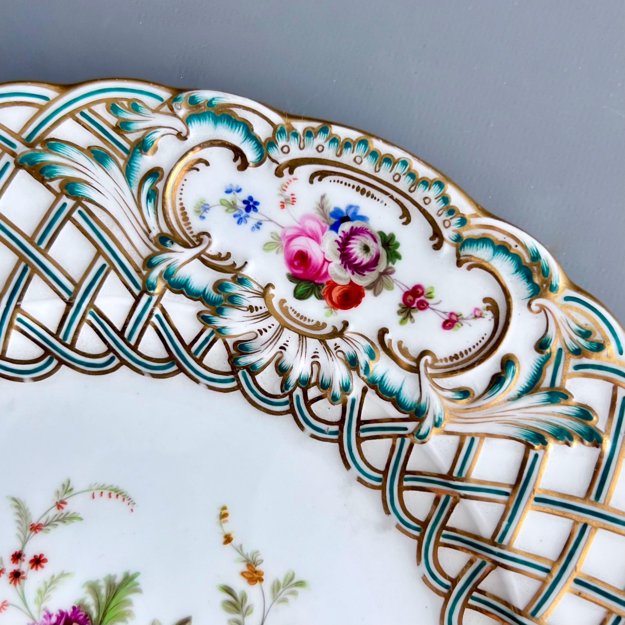 Minton-Teller, Newcastle-prägung, Blumen J. Bancroft, 1857 (4) im Angebot 1