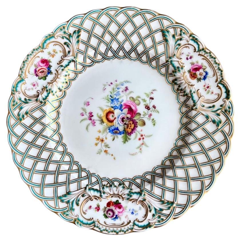 Minton Plate, Newcastle Embossed, Flowers J. Bancroft, 1857 (4)