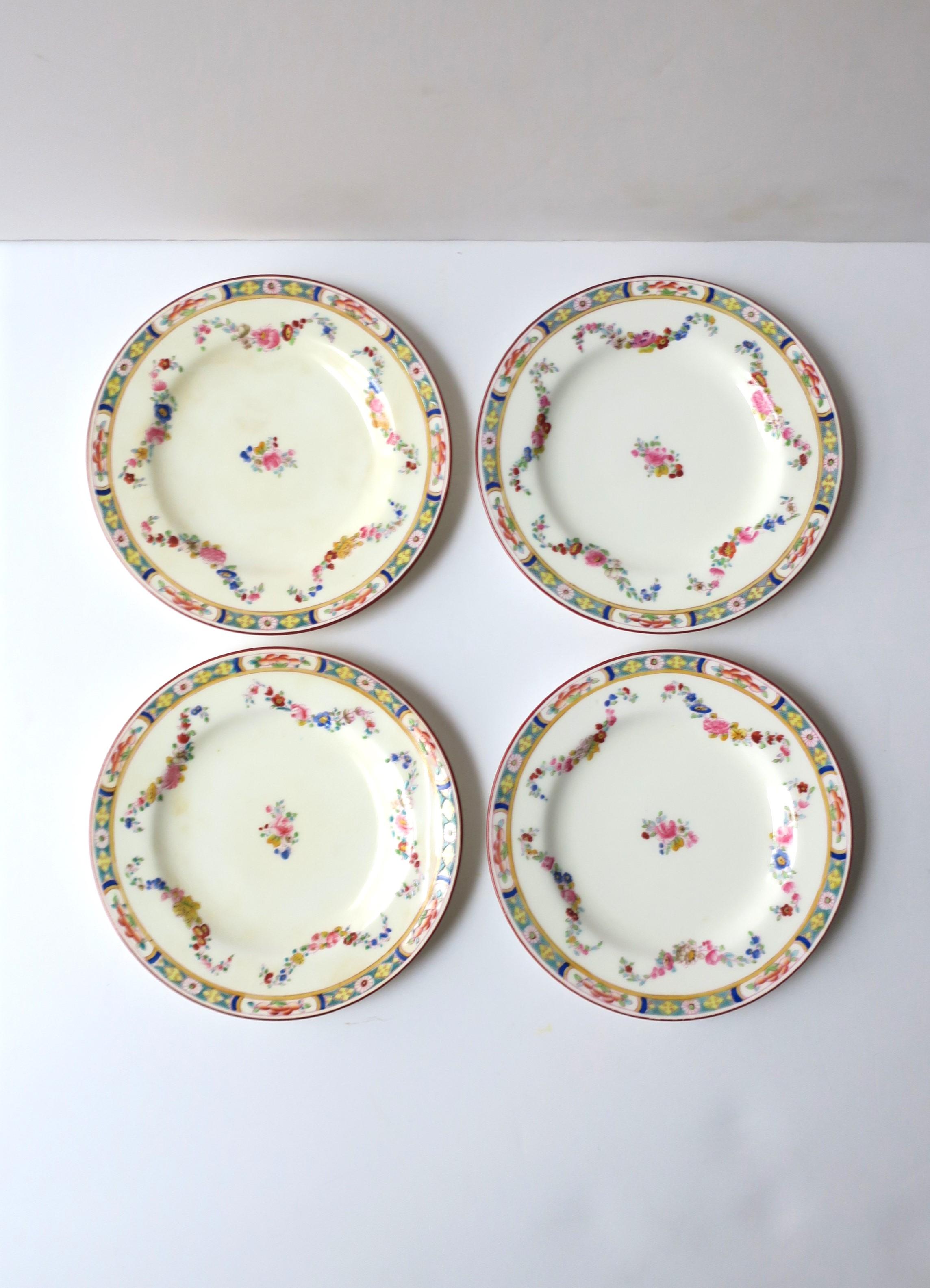 Glazed English Minton Porcelain Plates for Rhodes Bros Tacoma, Set of 4 For Sale