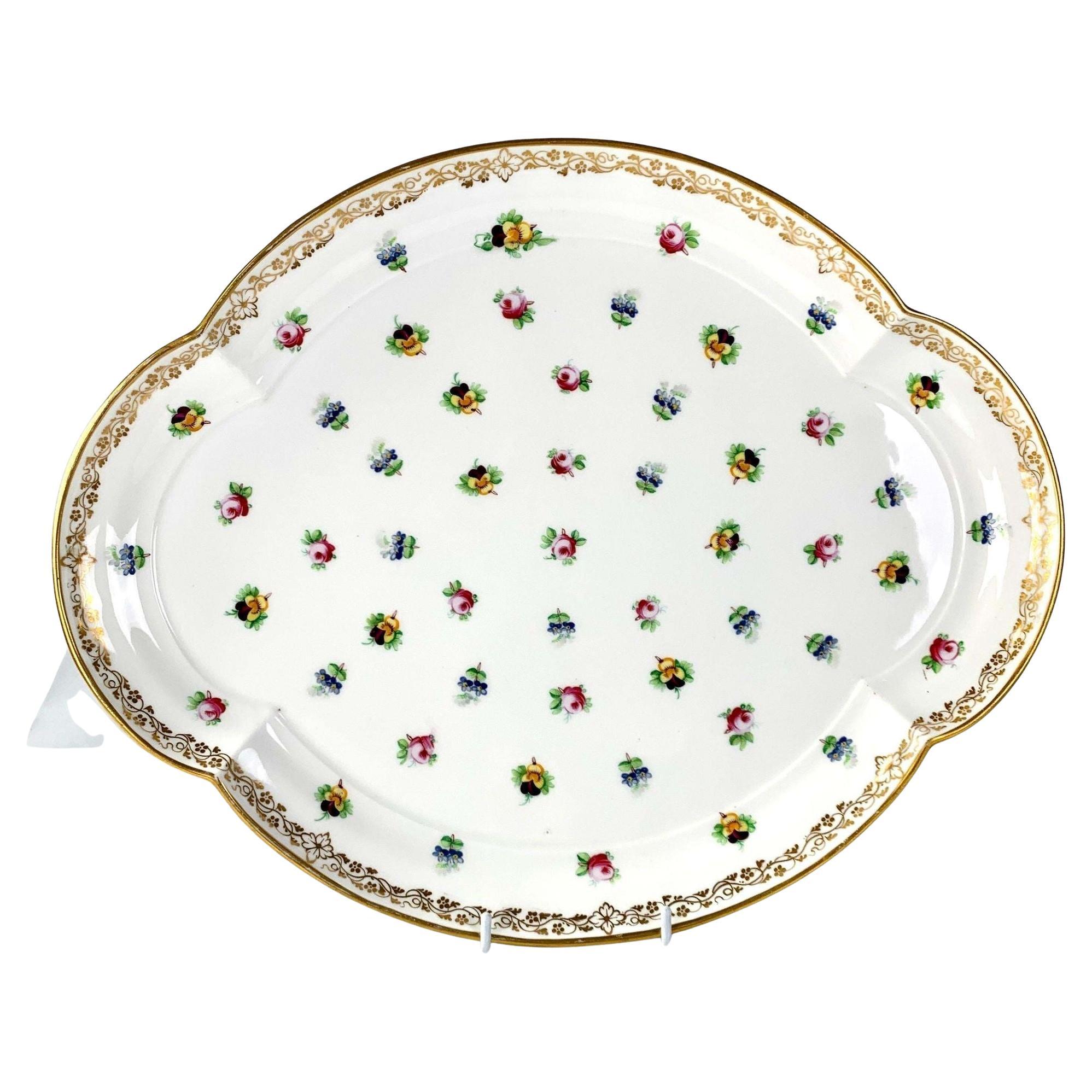 Minton Platter England Mid-19th Century Decorated Roses Pansies Forget Me Nots