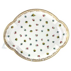 Minton Platter England Mid-19th Century Decorated Roses Pansies Forget Me Not