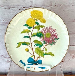 Minton Porcelain Botanical Flower Spray Plates, Set of Three