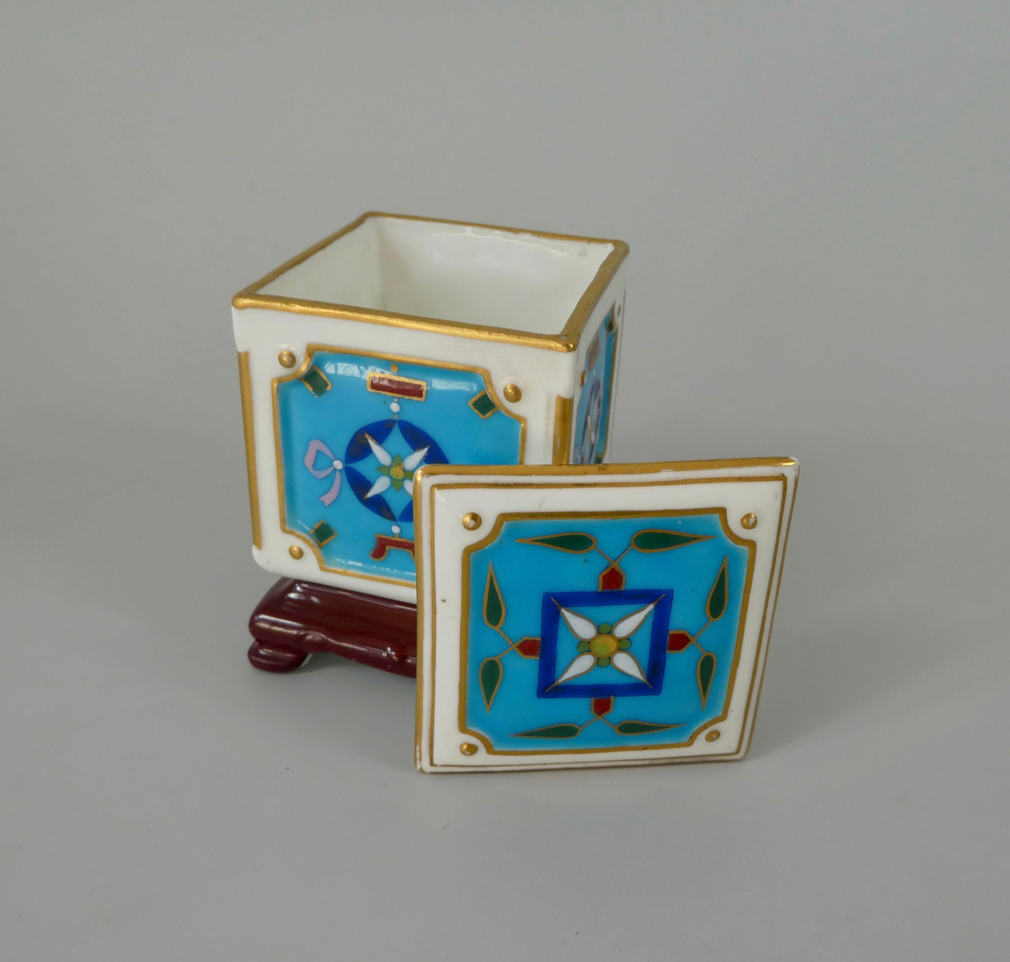 Minton Porcelain Box and Cover, Christopher Dresser Design, circa 1870 2