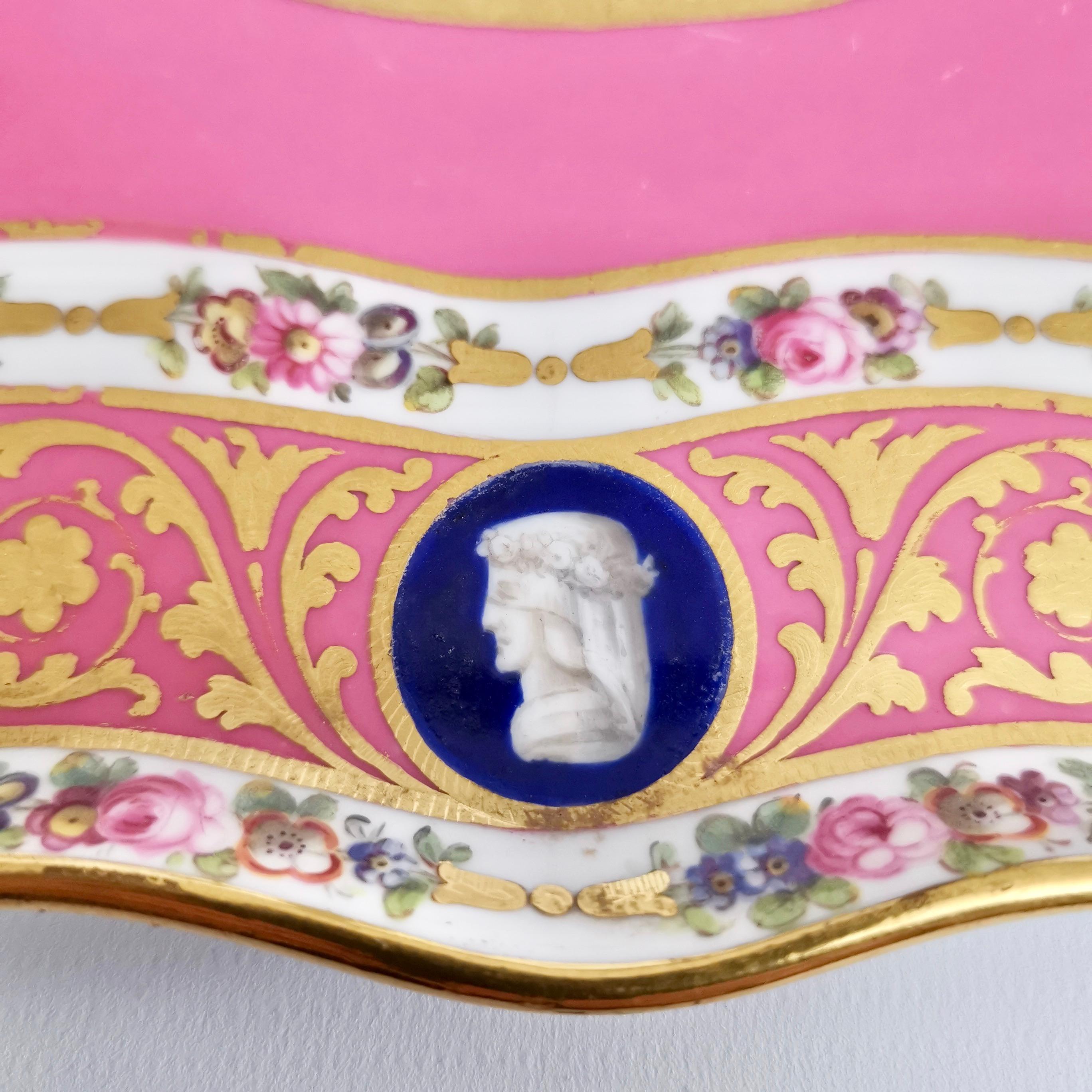 Late 19th Century Minton Porcelain Cabaret Tray, Rose Pompadour Pink Sèvres Style, Victorian, 1876