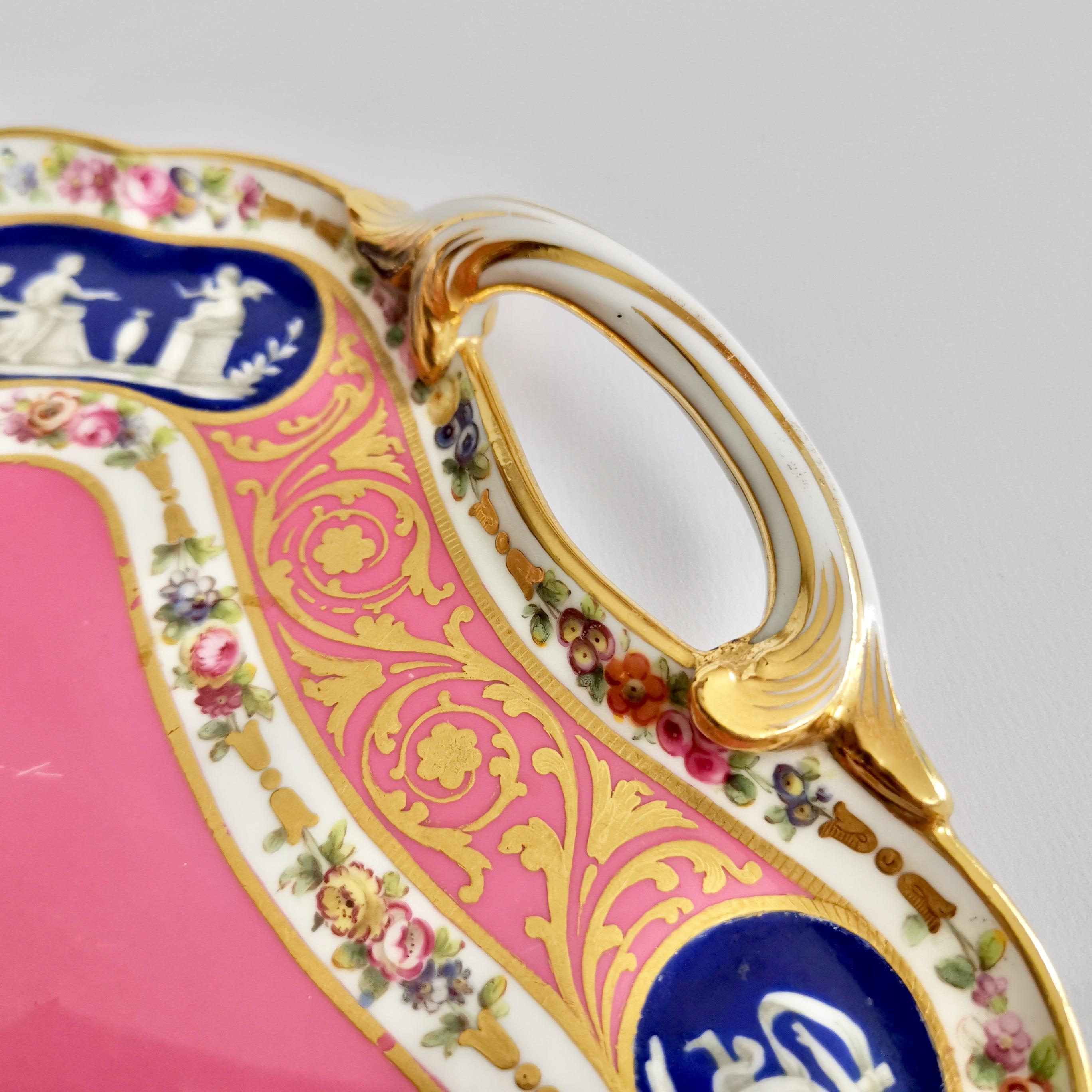 Minton Porcelain Cabaret Tray, Rose Pompadour Pink Sèvres Style, Victorian, 1876 2