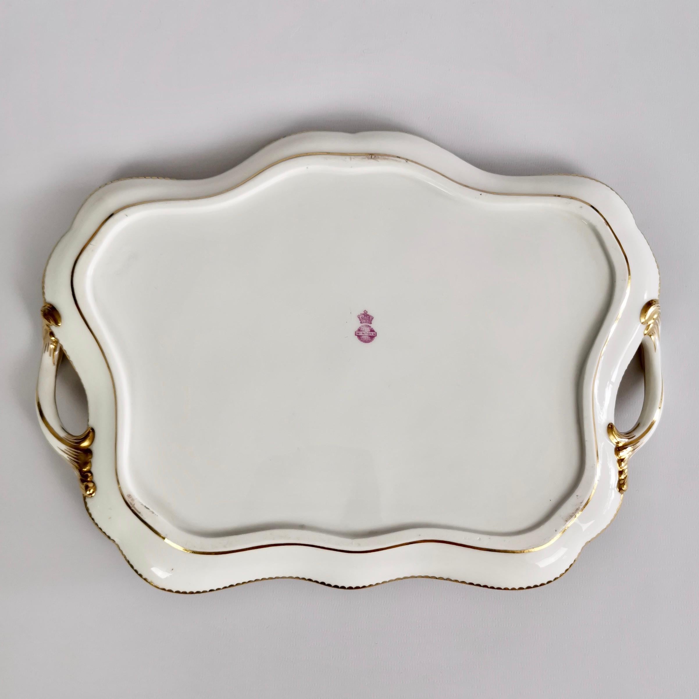 Minton Porcelain Cabaret Tray, Rose Pompadour Pink Sèvres Style, Victorian, 1876 4