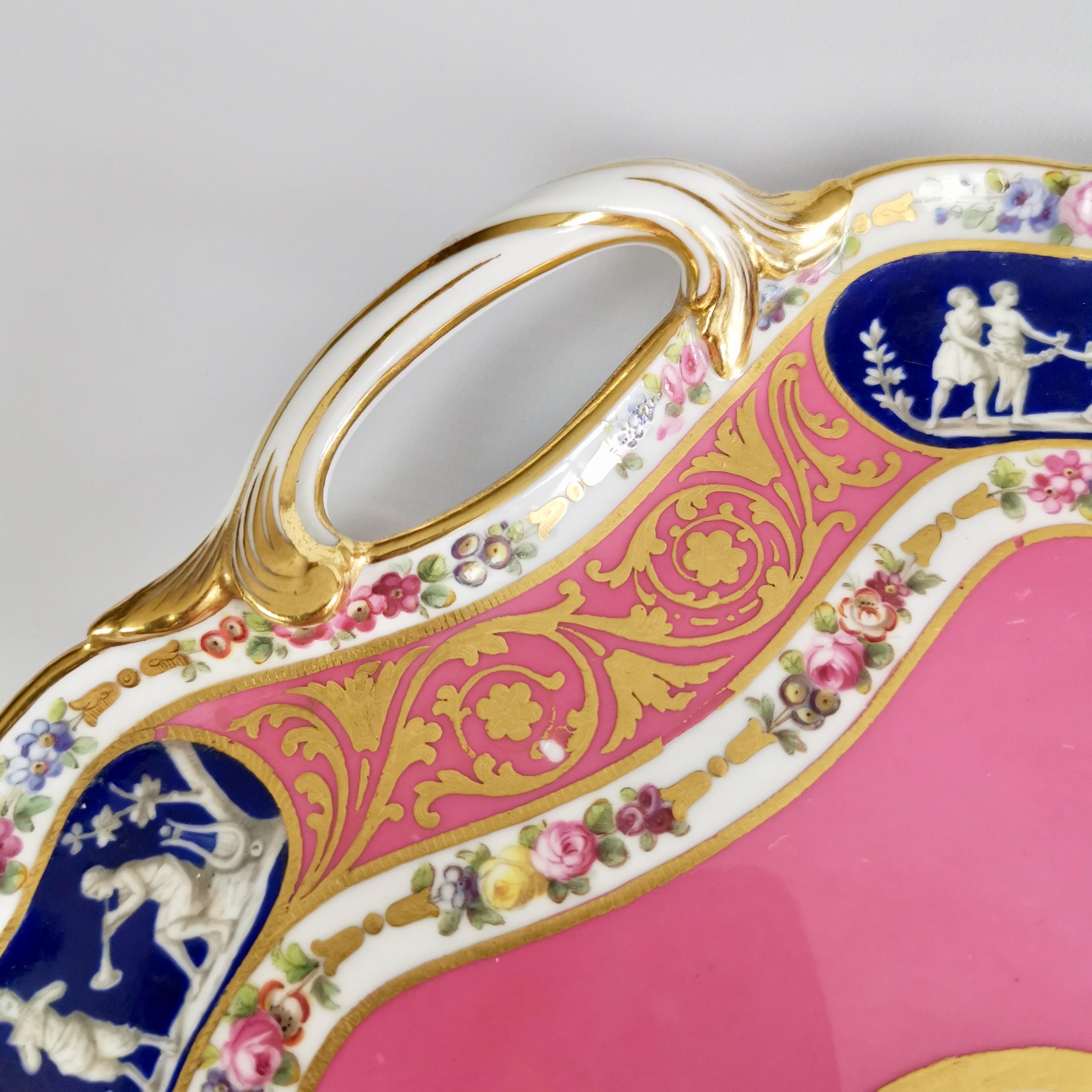 Minton Porcelain Cabaret Tray, Rose Pompadour Pink Sèvres Style, Victorian, 1876 5