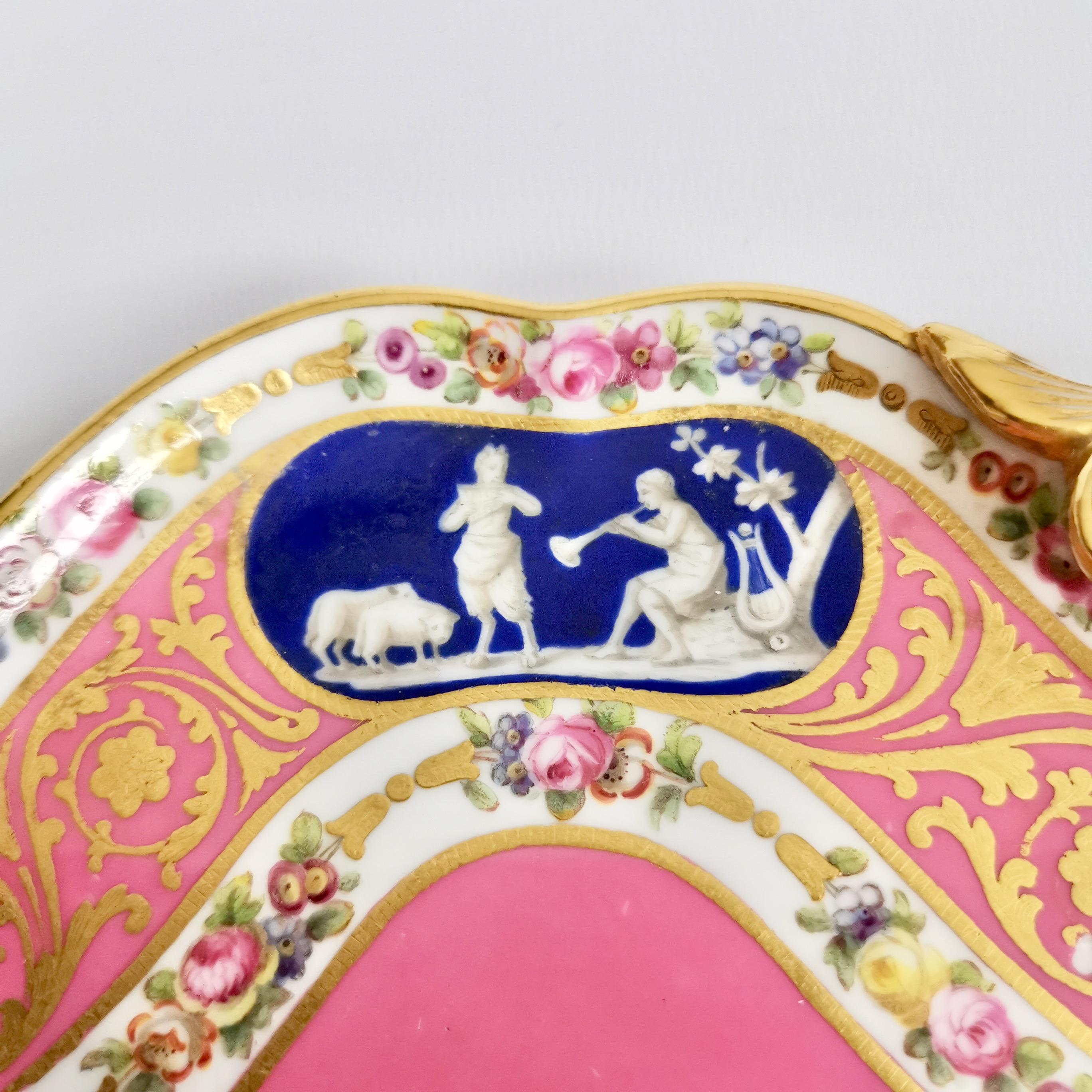 Minton Porcelain Cabaret Tray, Rose Pompadour Pink Sèvres Style, Victorian, 1876 In Good Condition In London, GB