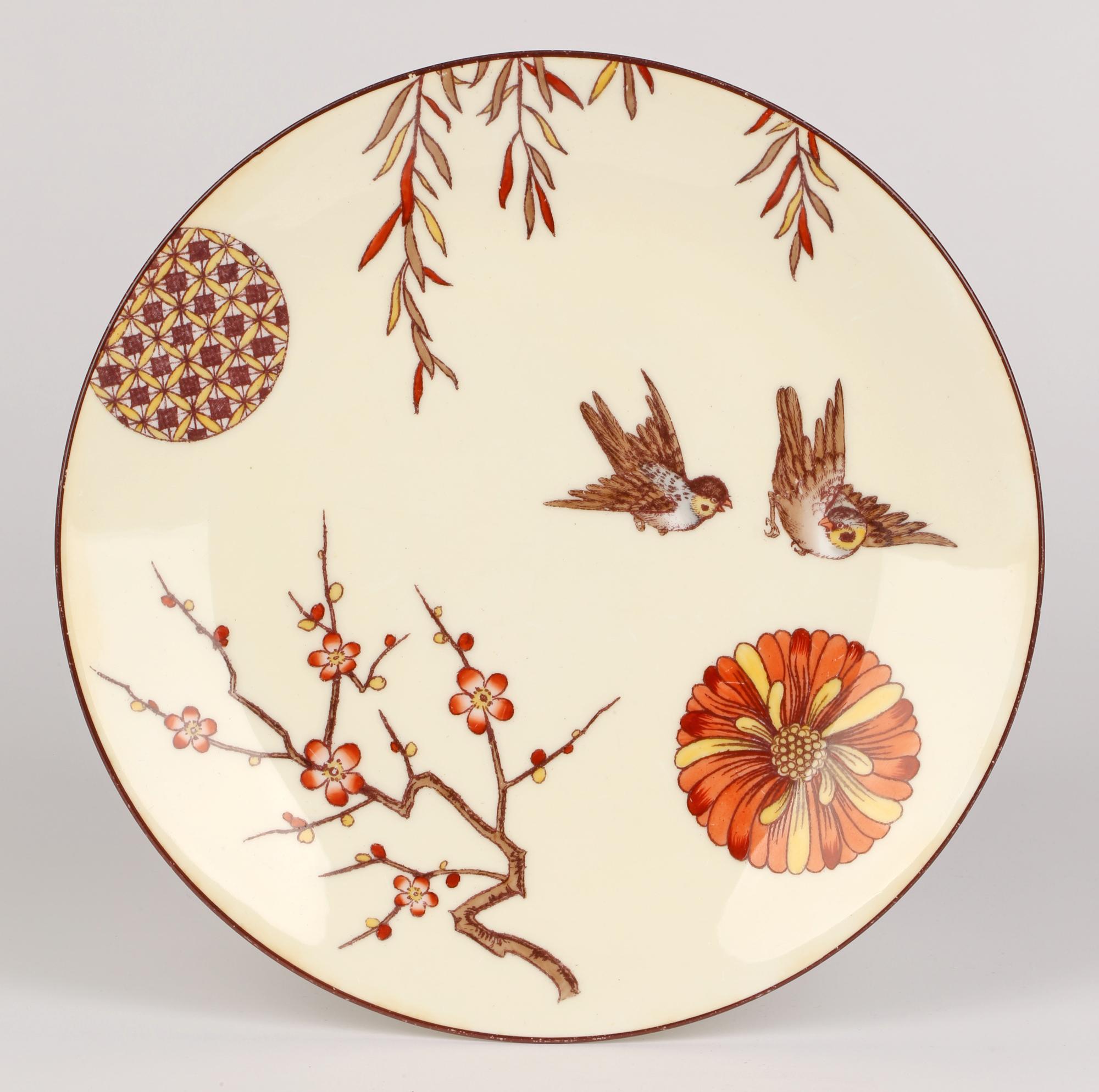 Minton Porcelain Cabinet Plate Attributed to Christopher Dresser, 1880 For Sale 6