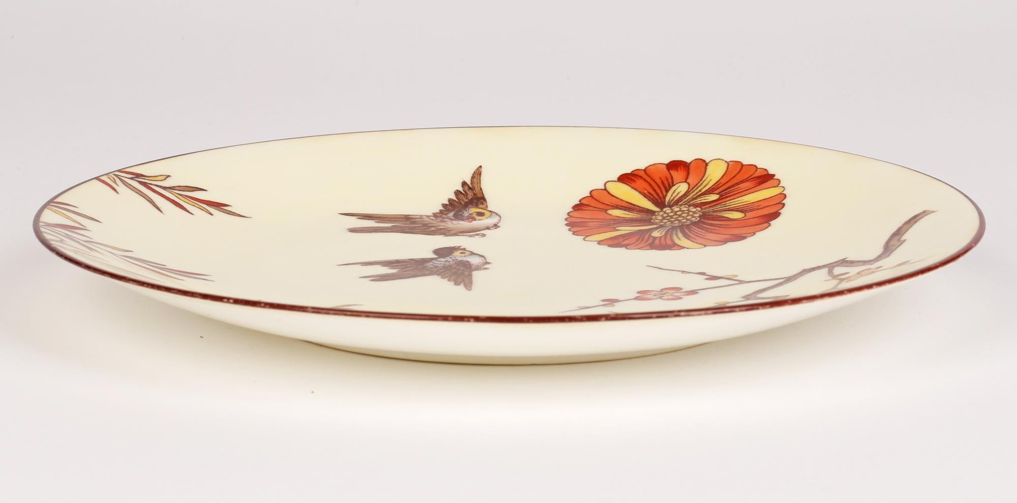 Minton Porcelain Cabinet Plate Attributed to Christopher Dresser, 1880 For Sale 9