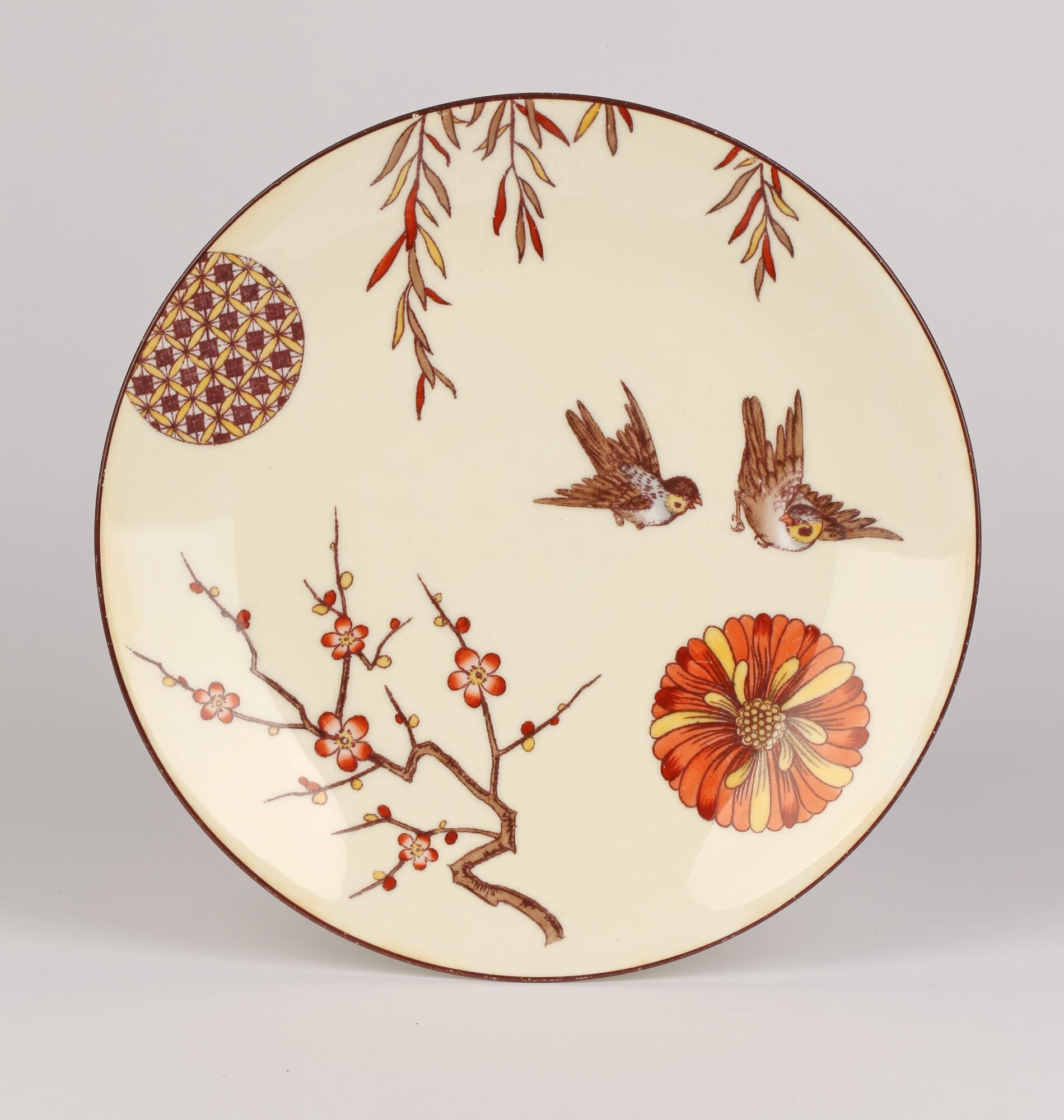 Minton Porcelain Cabinet Plate Attributed to Christopher Dresser, 1880 For Sale 2