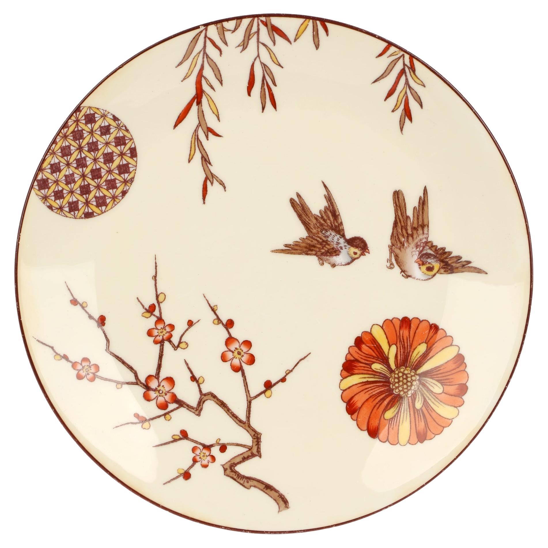 Minton Porcelain Cabinet Plate Attributed to Christopher Dresser, 1880