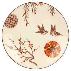 Minton Porcelain Cabinet Plate Attributed to Christopher Dresser, 1880