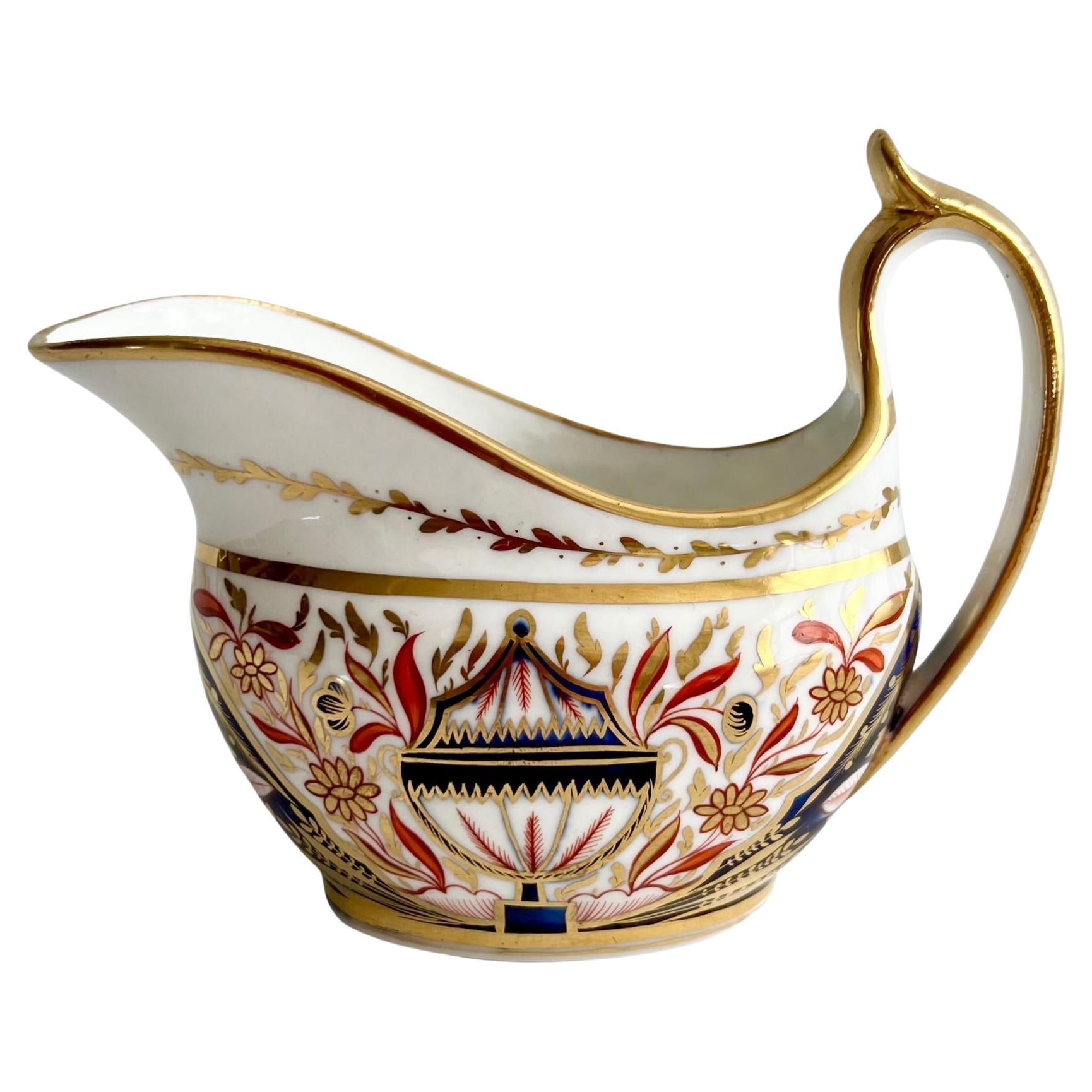 Minton Porcelain Creamer Milk Jug, Neoclassical Imari, Regency, ca 1810 For Sale