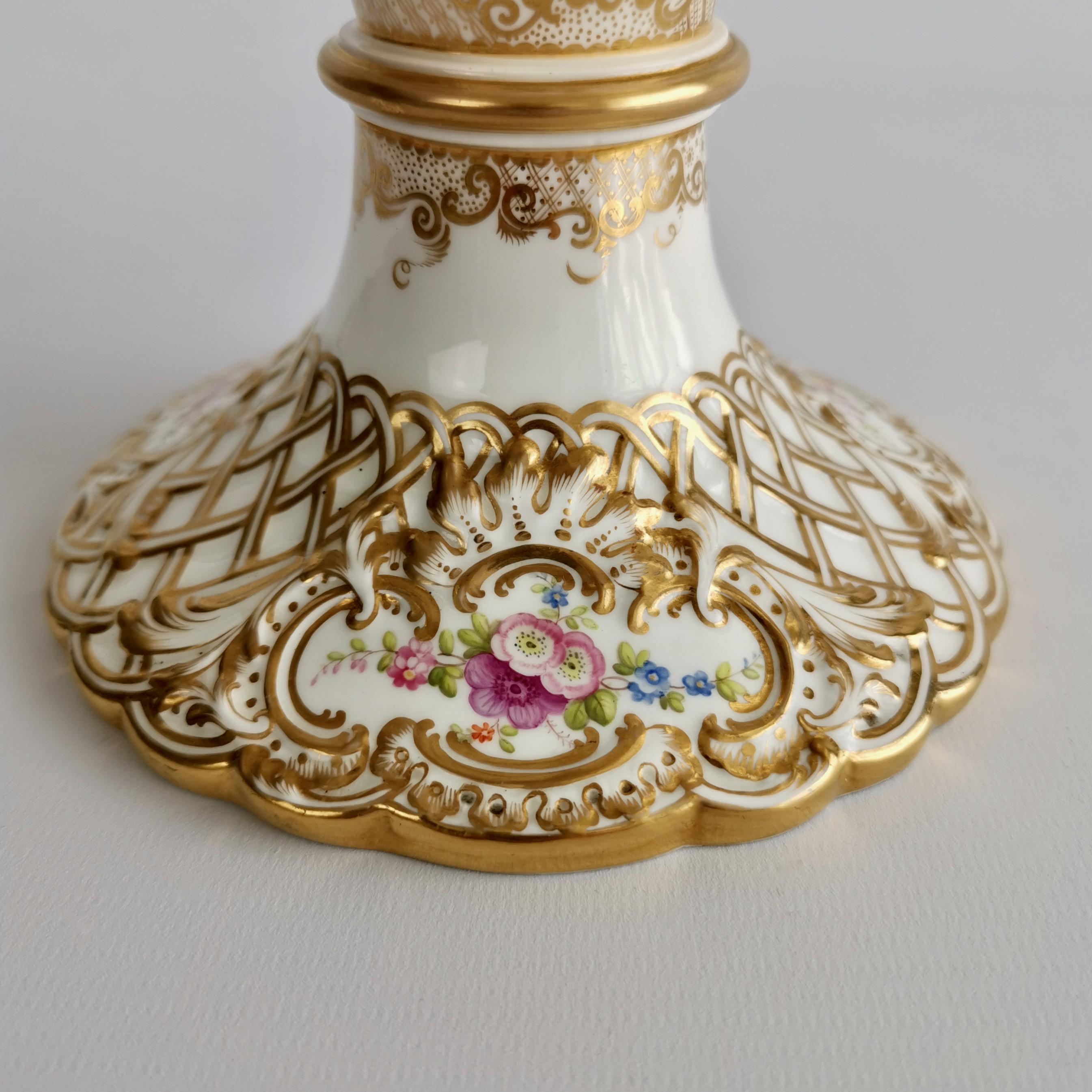 Minton Porcelain Dessert Service, White, Flowers J. Bancroft, Victorian, 1841 9