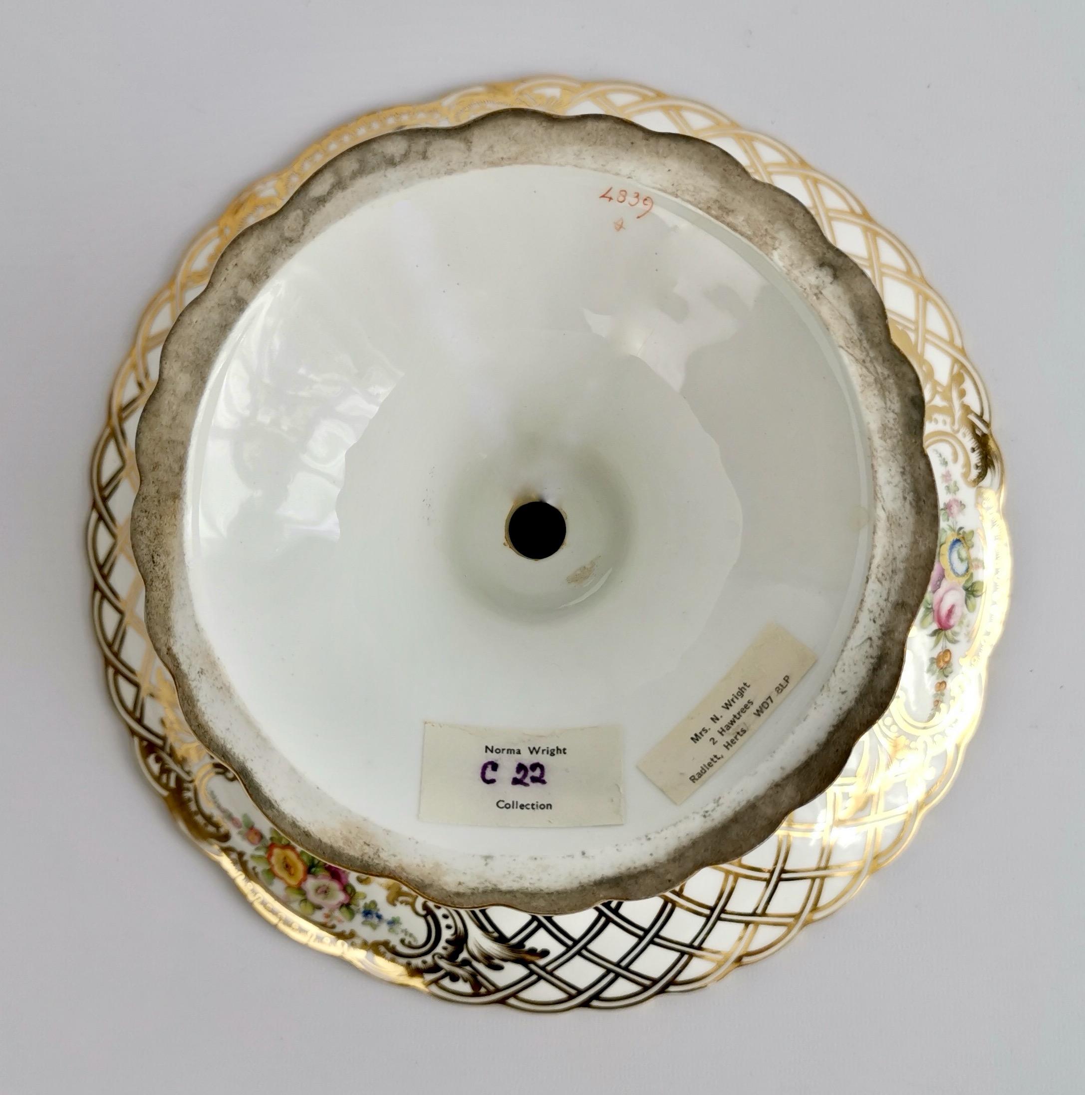 Minton Porcelain Dessert Service, White, Flowers J. Bancroft, Victorian, 1841 13
