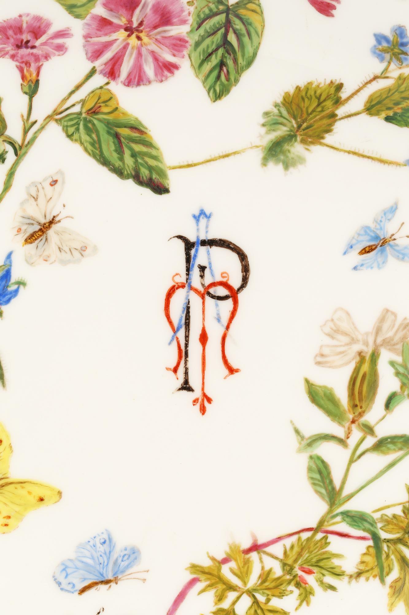 Minton Porzellan Hand-Painted Blank Cabinet Teller signiert AMB, 1890 (Ästhetizismus) im Angebot